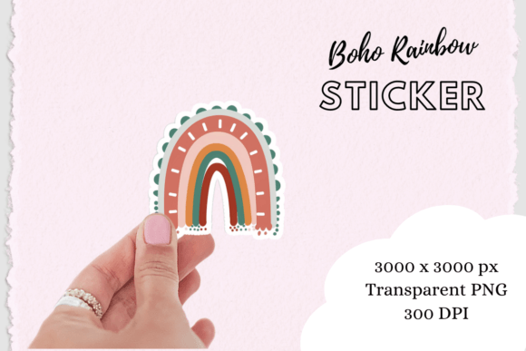 Download Boho Chic Rainbow Sticker Png - Boho chic Collection