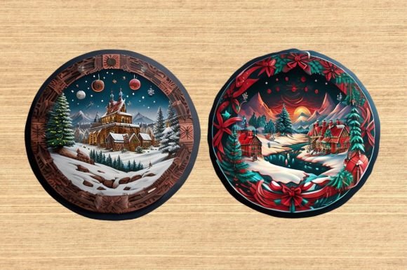 Download Circular Traditional Christmas Scene, - Traditional christmas Collection