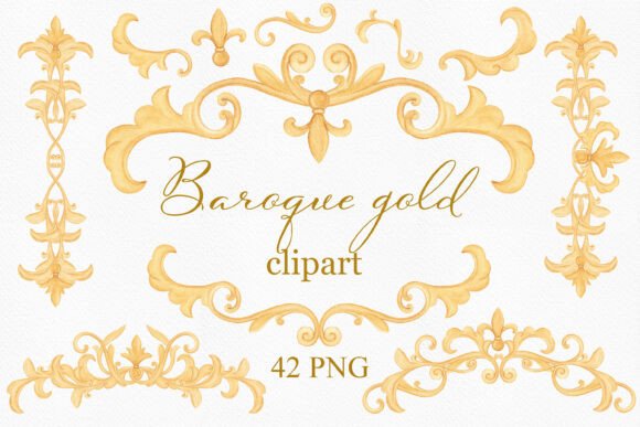 Download Watercolor Baroque Frame PNG Elements - Baroque Collection