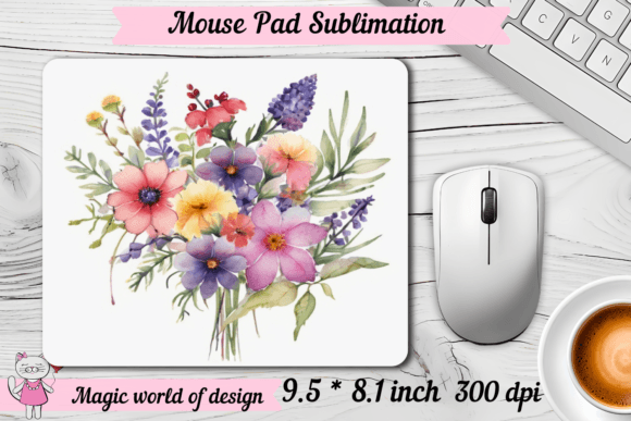 Download Bright Watercolor Wildflowers Mouse Pad - Bright watercolor Collection